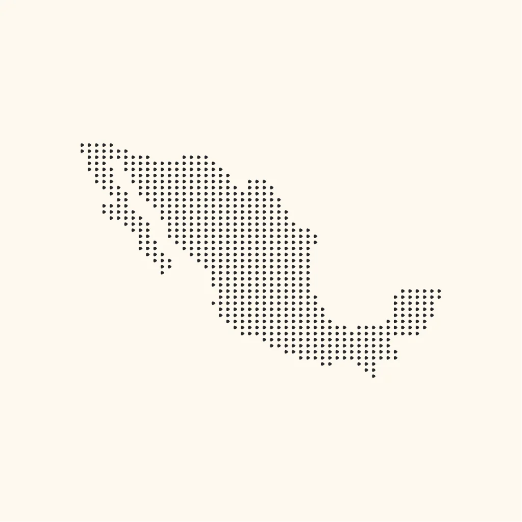 Dotted designed map for Mexico