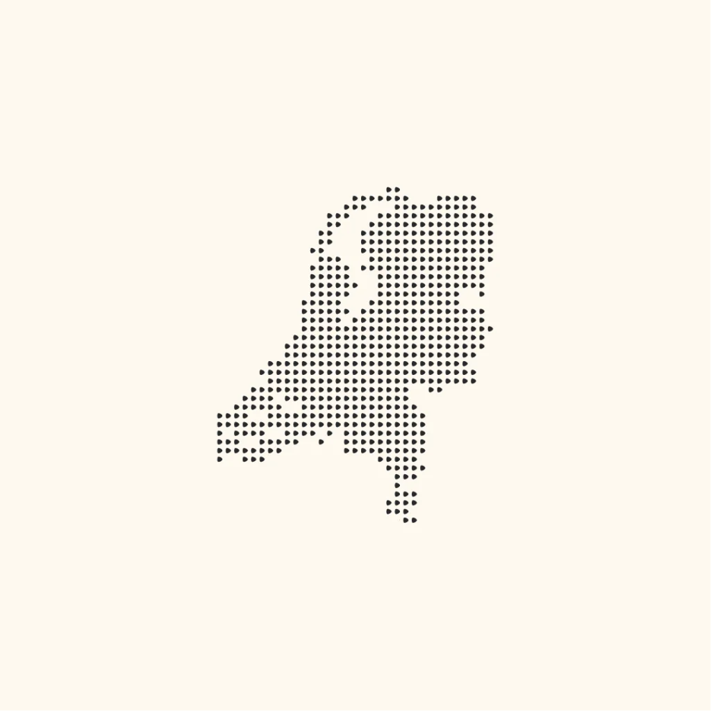 Dotted designed map for The Netherlands