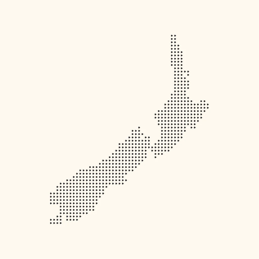 Dotted designed map for New Zealand