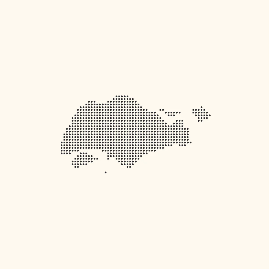 Dotted designed map for Singapore