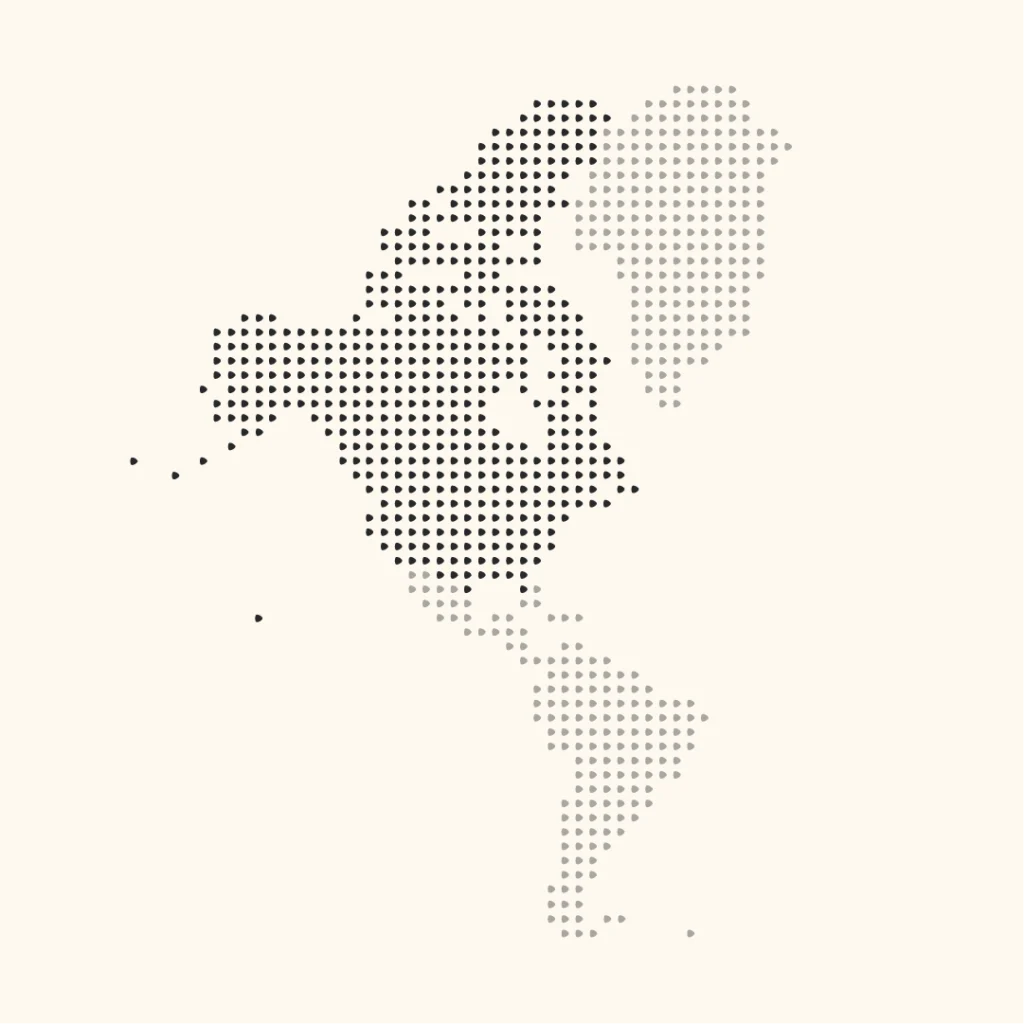 Dotted designed map for USA and Canada