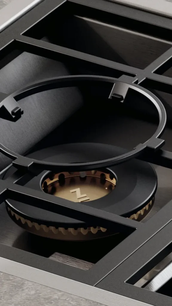 Close up on Specialist burner cooktop
